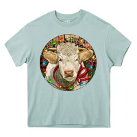 Arona Charolais Heifer Christmas Heavy Core Tee - RanaPortraitStore