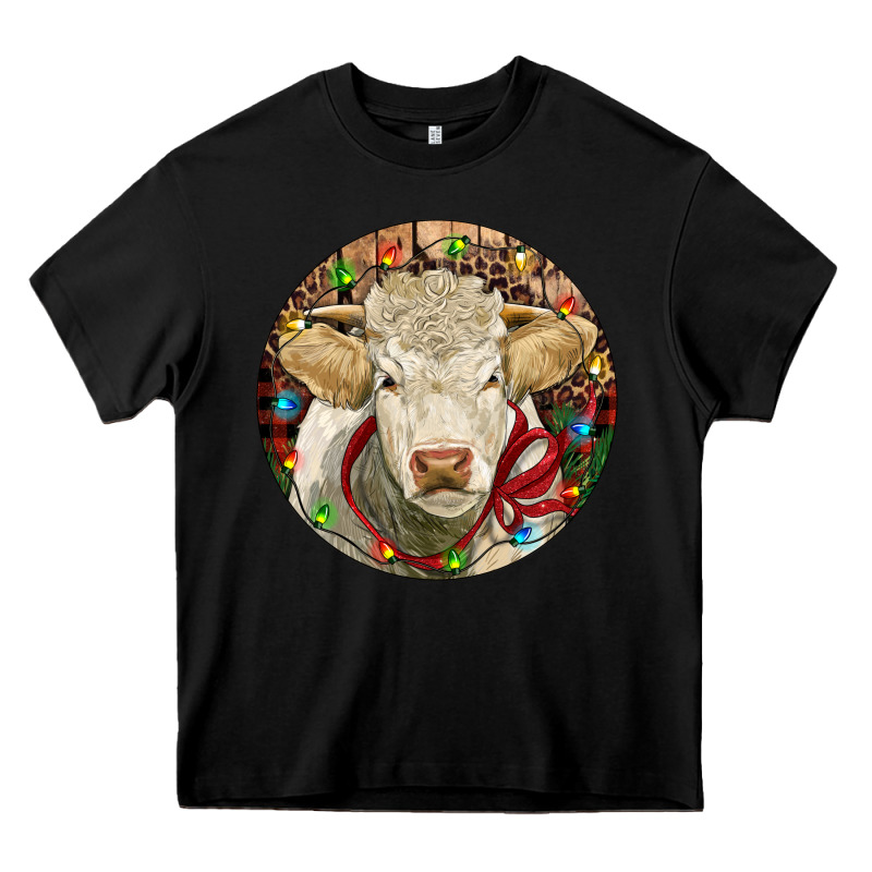 Charolais Heifer Christmas Heavy Core Tee by RanaPortraitStore | Teevron