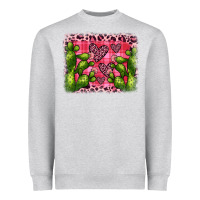 Heather Grey valentine's day cactus background Heavyweight Sweatshirt - JahusDesignShop