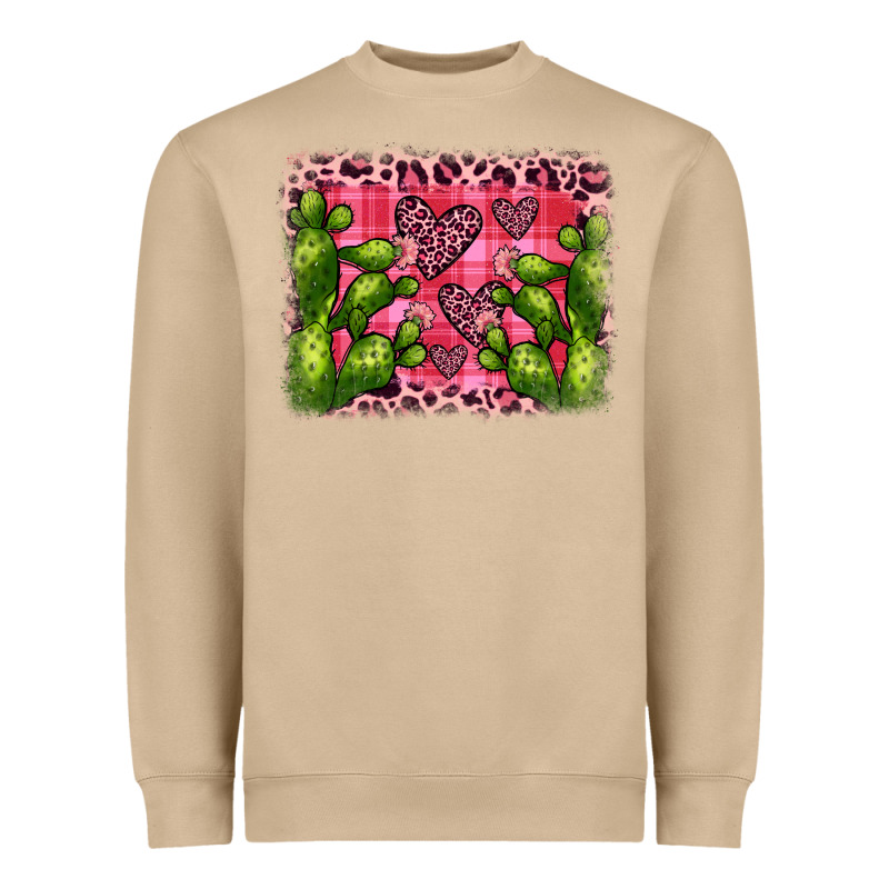 Valentine's Day Cactus Background Heavyweight Sweatshirt by JahusDesignShop | Teevron