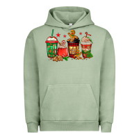 Pigment Oil Green christmas cookies coffee Urban Hoodie - Jasminsmagicworld