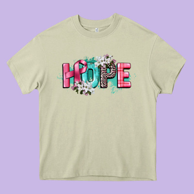 Hope Cancer Awareness Heavy Core Tee Designed By Cowgirlartshop