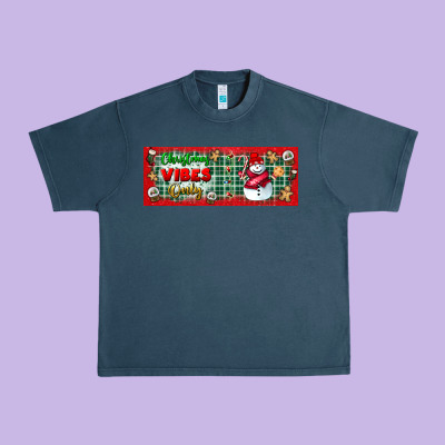 Christmas Vibes Only Urban Heavy Tee Designed By Bundleandbundleshop