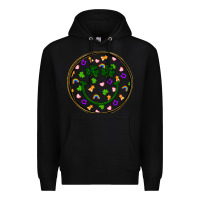 Black st patrick s day smiley face Premium Hoodie - Artiststas