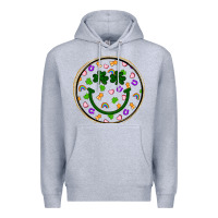 Heather Grey st patrick s day smiley face Premium Hoodie - Artiststas