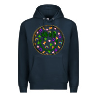 Navy st patrick s day smiley face Premium Hoodie - Artiststas