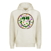 Oatmeal Heather st patrick s day smiley face Premium Hoodie - Artiststas