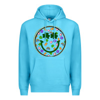 Ocean Blue st patrick s day smiley face Premium Hoodie - Artiststas