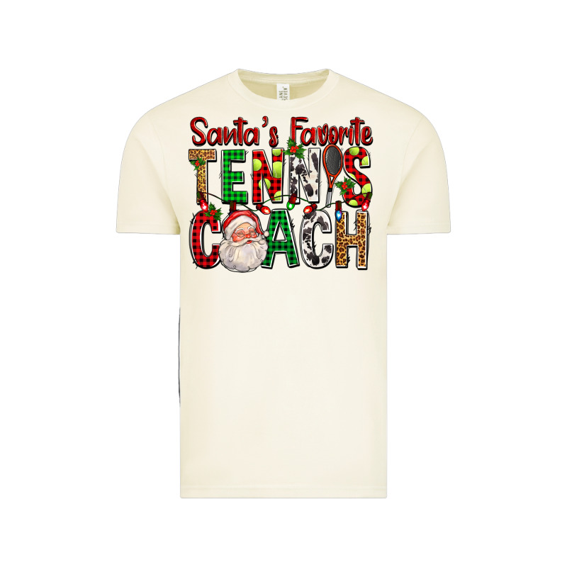 Santa's Favorite Tennis Coach For Christmas Vintage Tee by FaDigitalArtStudio | Teevron