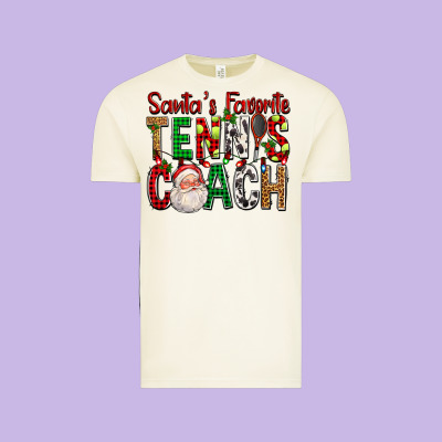 Santa's Favorite Tennis Coach For Christmas Vintage Tee Designed By Fadigitalartstudio