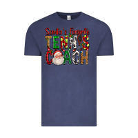 Vintage Denim Santa's Favorite Tennis Coach For Christmas Vintage Tee - FaDigitalArtStudio