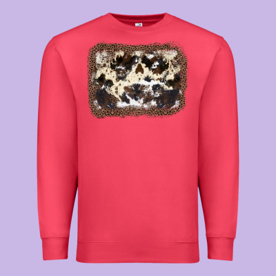 Cowhide Leopard Background Premium Sweatshirt Designed By Jahusdesignshop