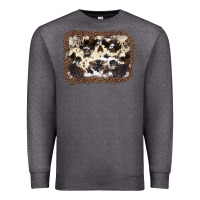 Charcoal Heather Cowhide Leopard Background Premium Sweatshirt - JahusDesignShop