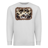 Dove Grey Cowhide Leopard Background Premium Sweatshirt - JahusDesignShop