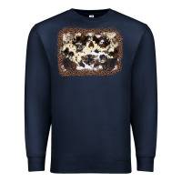 Navy Cowhide Leopard Background Premium Sweatshirt - JahusDesignShop
