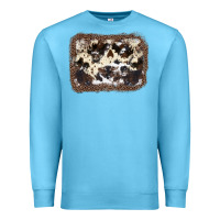 Ocean Blue Cowhide Leopard Background Premium Sweatshirt - JahusDesignShop