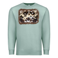 Seafoam Cowhide Leopard Background Premium Sweatshirt - JahusDesignShop