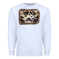 White Cowhide Leopard Background Premium Sweatshirt - JahusDesignShop