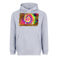Heather Grey leopard, tie die backgraund Heavyweight Hoodie - JahusDesignShop