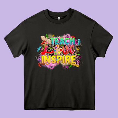 Teach Love Inspire Heavy Core Tee Designed By Cowgirlartshop