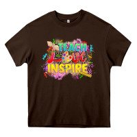 Chocolate Brown teach love inspire Heavy Core Tee - CowGirlArtShop