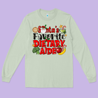Santas Favorite Dietary Aide Long Sleeve Tee Designed By Lillyallendesigns