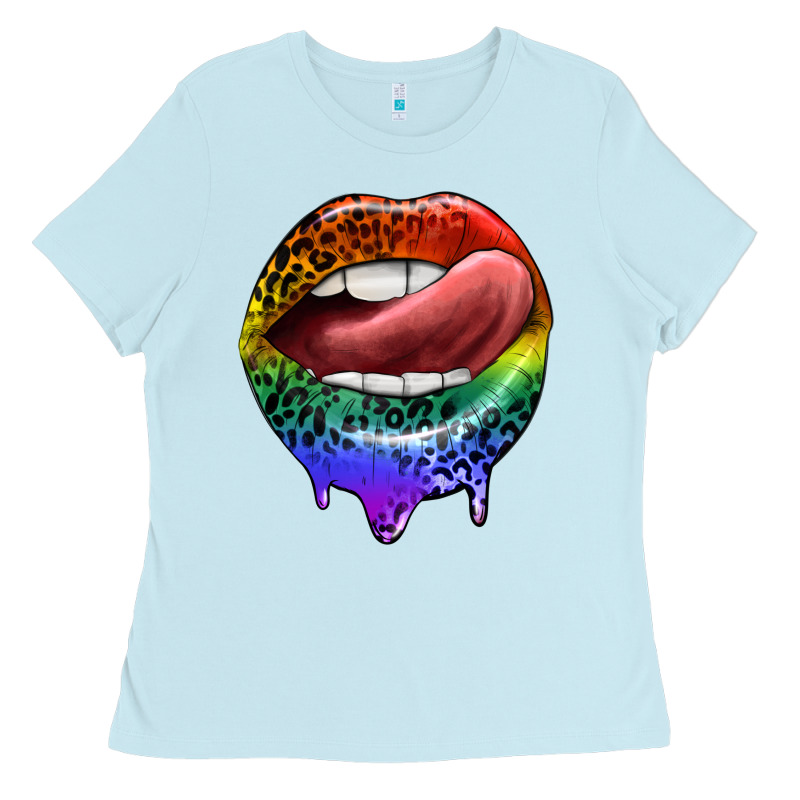 Rainbow Lips Pride Ladies Tee by FaDigitalArtStudio | Teevron