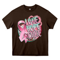 Chocolate Brown love hope cure Heavy Core Tee - CowGirlArtShop