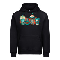 Forest Green turquoise junkie coffee cups Urban Hoodie - Jasminsmagicworld