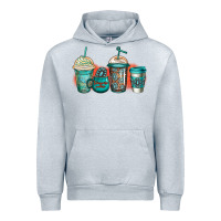 Heather Grey turquoise junkie coffee cups Urban Hoodie - Jasminsmagicworld