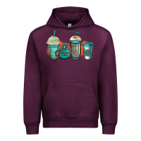 Mauve Wine turquoise junkie coffee cups Urban Hoodie - Jasminsmagicworld