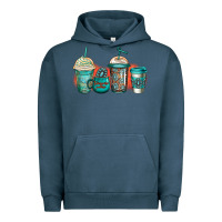 Pigment Midnight Navy turquoise junkie coffee cups Urban Hoodie - Jasminsmagicworld