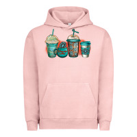 Pigment Salmon turquoise junkie coffee cups Urban Hoodie - Jasminsmagicworld