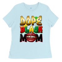 Baby Blue Dope black mom Ladies Tee - FaDigitalArtStudio