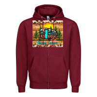 Burgundy happy camper Zipper Hoodie - JahusDesignShop