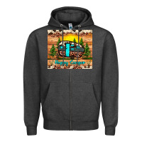 Charcoal Heather happy camper Zipper Hoodie - JahusDesignShop