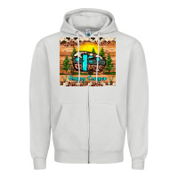 Dove Grey happy camper Zipper Hoodie - JahusDesignShop
