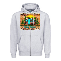 Heather Grey happy camper Zipper Hoodie - JahusDesignShop