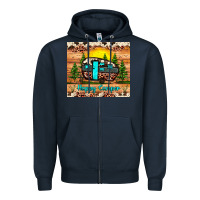 Navy happy camper Zipper Hoodie - JahusDesignShop