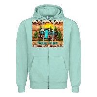 Seafoam happy camper Zipper Hoodie - JahusDesignShop