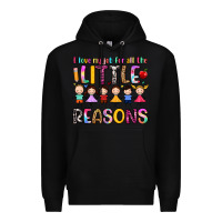 Black i love my job for all the little reasons Premium Hoodie - Artiststas