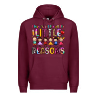 Burgundy i love my job for all the little reasons Premium Hoodie - Artiststas