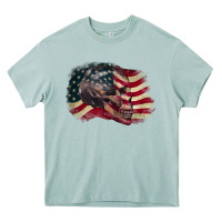 Arona skull with american flag 4th of july Heavy Core Tee - CowGirlArtShop