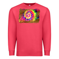 Cardinal leopard, tie die backgraund Premium Sweatshirt - JahusDesignShop