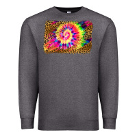 Charcoal Heather leopard, tie die backgraund Premium Sweatshirt - JahusDesignShop
