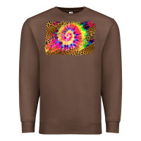 Chestnut leopard, tie die backgraund Premium Sweatshirt - JahusDesignShop
