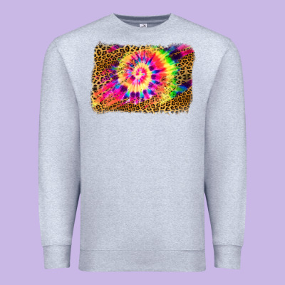 Leopard, Tie Die Backgraund Premium Sweatshirt Designed By Jahusdesignshop