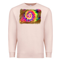 Pale Pink leopard, tie die backgraund Premium Sweatshirt - JahusDesignShop
