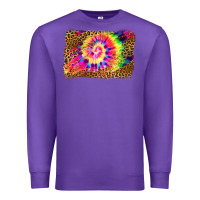 Purple leopard, tie die backgraund Premium Sweatshirt - JahusDesignShop