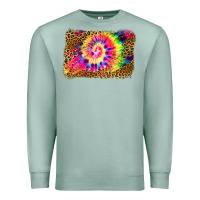 Seafoam leopard, tie die backgraund Premium Sweatshirt - JahusDesignShop